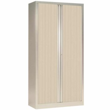 Armoire de vestiaire beige et acier, porte battante, grande capacité de rangement