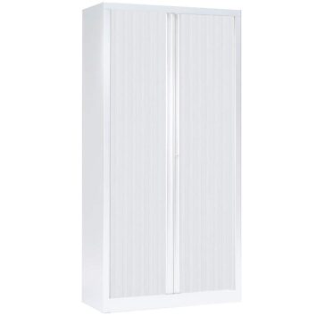 Armoire à rideaux SÉRIE PLUS H198 L100, 4 tablettes réglables, fermeture 3 points, confort et ergonomie optimisés. 56 coloris, fabriquée en France, garantie 10 ans.