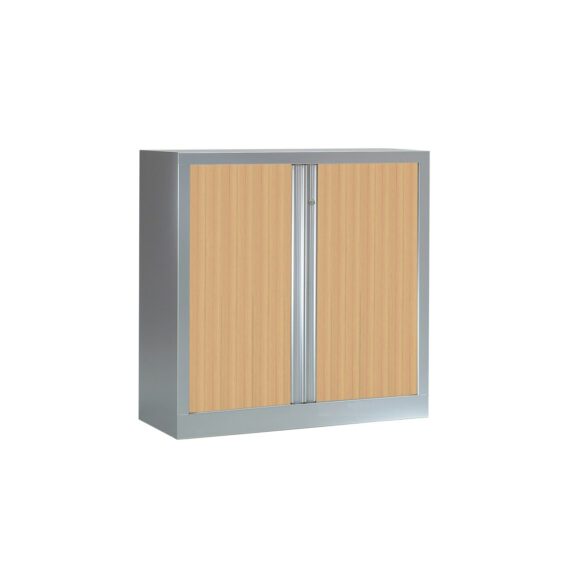 Armoire monobloc série PLUS H1000 x L1000 aluminium / chêne clair