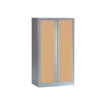 Armoire Série PLUS structure aluminium et rideaux chêne h136 l80