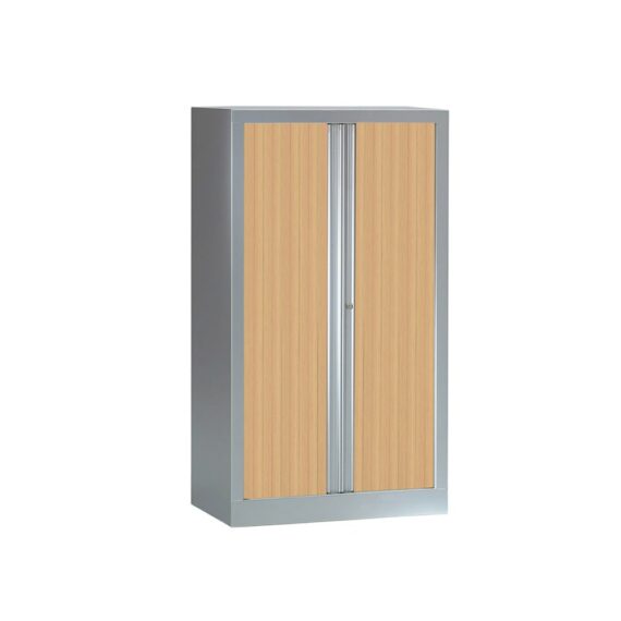 Armoire Série PLUS structure aluminium et rideaux chêne h136 l80