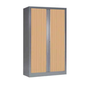 Armoire à rideaux série PLUS H1608 x L1000 aluminium / chêne clair