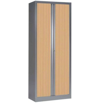 Armoire série PLUS aluminium rideaux chêne h198 l80