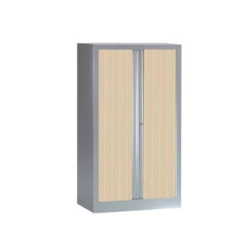 Armoire Série PLUS structure aluminium et rideaux érable h136 l80