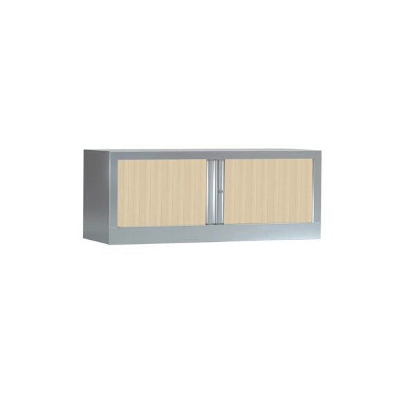 Armoire de bureau Série PLUS structure aluminium et rideaux érable h44 l120
