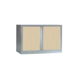 Armoire de bureau Série PLUS structure aluminium et rideaux érable h70 l120