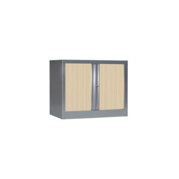 Armoire de bureau Série PLUS structure aluminium et rideaux érable h70 l80