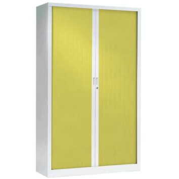 Armoire haute a rideaux blanche et anis