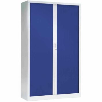 armoire a rideaux haute bleue