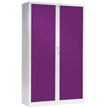 Armoire à rideaux structure blanche rideaux couleur prune