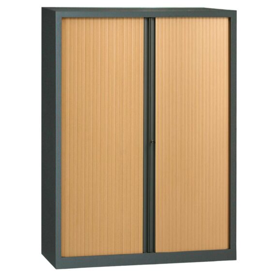 Armoire en KIT à monter grande largeur H1980 x L1400 anthracite / Hêtre