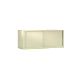 Réhausse SÉRIE PLUS beige 1015, H44 L120, avec portes coulissantes à rideaux pour un rangement efficace.