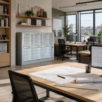 Armoire Rideaux - Classement à plat - H100 L120 - 36 Tiroirs - Série SDT