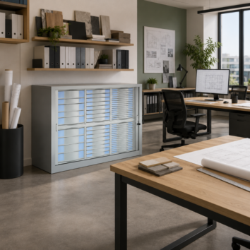 Armoire Rideaux - Classement à plat - H100 L120 - 56 Tiroirs - Série SDT