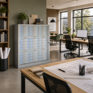 Armoire Rideaux - Classement à plat - H145 L120 - 48 Tiroirs - Série SDT