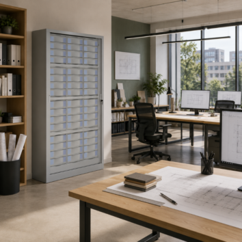 Armoire Rideaux - Classement à plat - H198 L120 - 48 Tiroirs - Série SDT