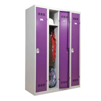 Vestiaire industrie propre 4 cases dont une ouverte coloris prune