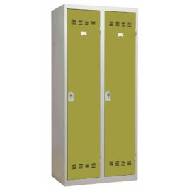 Vestiaire industrie salissante 2 cases coloris taupe portes fermées