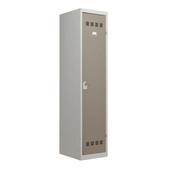 Vestiaire industrie 1 case coloris taupe porte fermée