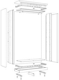 vue-eclate-armoire Vue éclatée d'une armoire métallique de bureau à rideaux