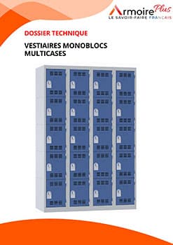 Vestiaire multicases Gamme PREMIUM avec 8 casiers, couleur bleue, idéal pour espaces partagés.