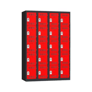 Vestiaire multicases PREMIUM 20 casiers, H.1800 x L.1200 x P.500, avec plaque de propreté, butée anti-bruit, porte-étiquette et aérations. Conçu en France.