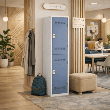 Vestiaire sport 2 cases Largeur 400 coloris Bleu