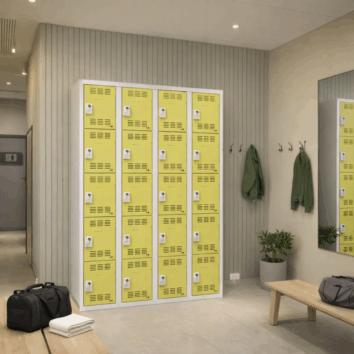 Vestiaire 5 cases 4 colonnes Largeur 300 coloris Taupe