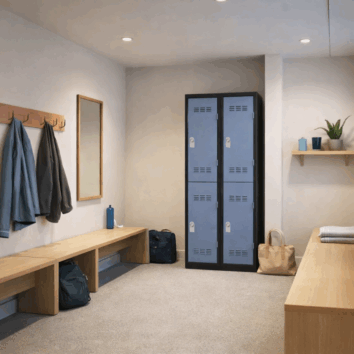 Vestiaire sport 2 cases 2 colonnes Largeur 300 coloris Taupe