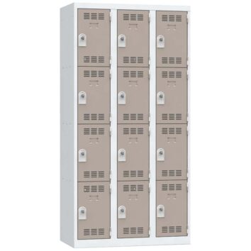 Vestiaire 4 cases 3 colonnes Largeur 300 coloris Taupe