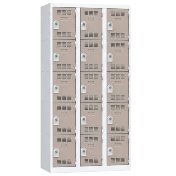 Vestiaire 15 casiers Largeur 900 coloris Taupe