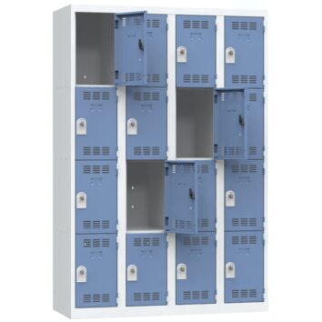 Vestiaire multicases 16 casiers Largeur 1200 coloris Bleu