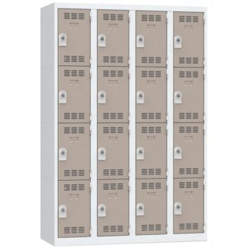Vestiaire 16 cases 4 colonnes Largeur 300 coloris Taupe