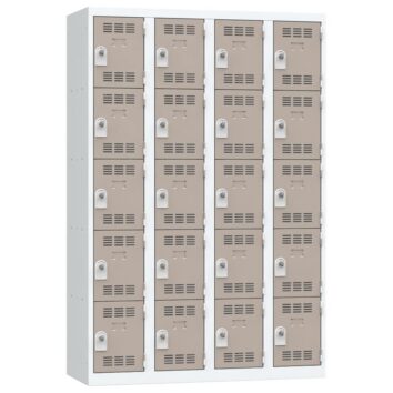 Vestiaire 5 cases 4 colonnes Largeur 300 coloris Taupe