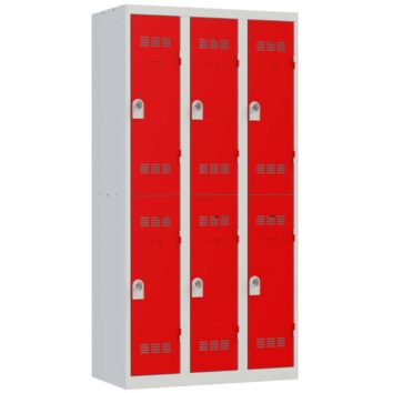 Vestiaire sport 6 cases Largeur 900 coloris Rouge