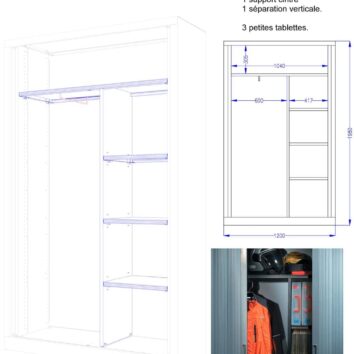 Vu détaillée de l'armoire mixte série A