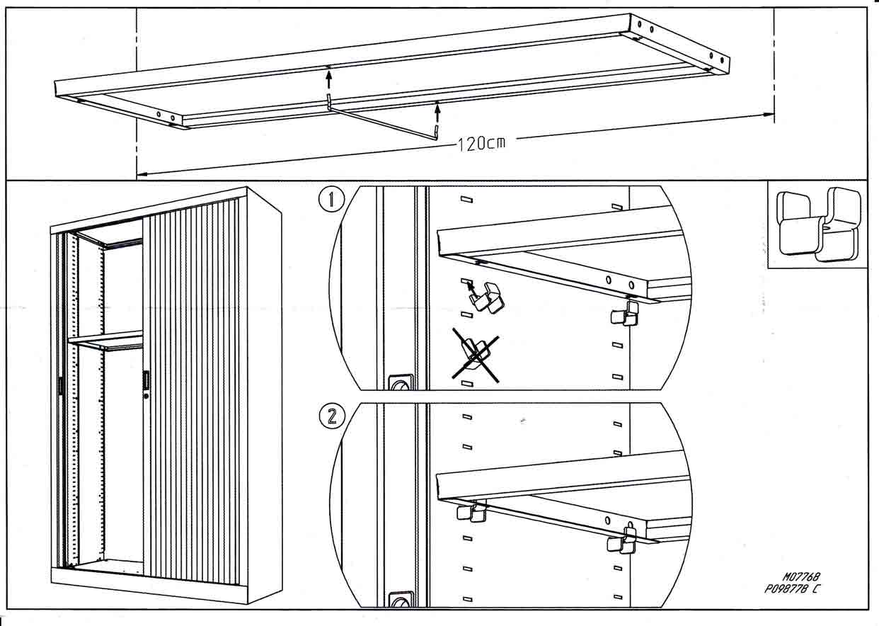 Plan de mise en place des taquets métalliques