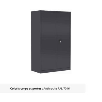 Armoire Porte Battante PREMIUM - H198 P600 L120 anthracite
