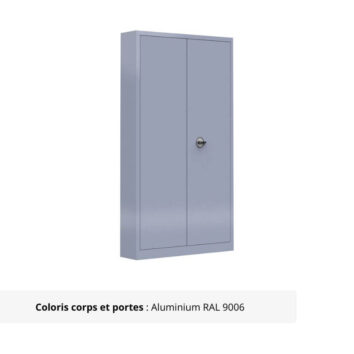 Armoire Portes Battantes PREMIUM - H198 L100 aluminium