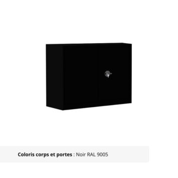 Armoire Portes Battantes Premium - H100 P60 noir