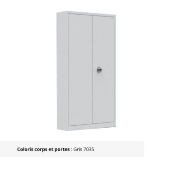 Armoire Portes Battantes Premium - H198 L100 finition gris clair