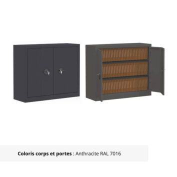Armoire Portes Pliantes Premium - H100 L120 anthracite
