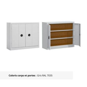 Armoire Portes Pliantes Premium - H100 L120 finition gris clair