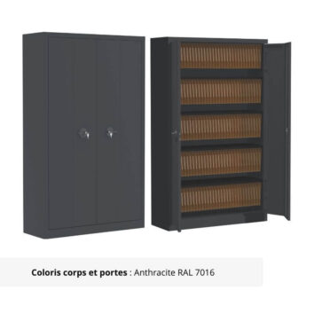 Armoire Portes Pliantes Premium - H198 L120 anthracite