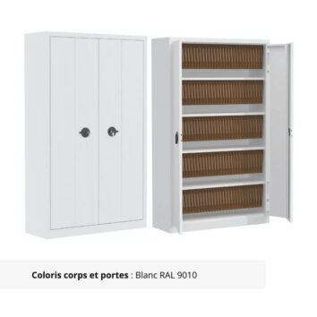 Armoire Portes Pliantes Premium - H198 L120 blanc