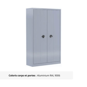 Armoire Portes Pliantes Premium - H198 L120 finition aluminium