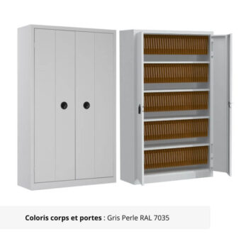Armoire Portes Pliantes Premium - H198 L120 finition gris clair
