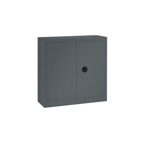 Une armoire de bureau à portes battantes coloris anthracite 100 x 100