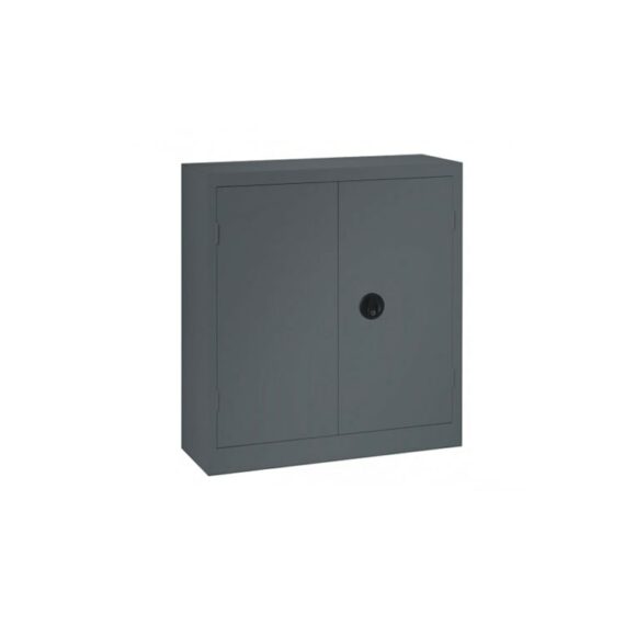 Une armoire à portes battantes coloris anthracite 100 x 90