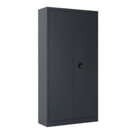 Une armoire à portes battantes H180 x L90 coloris anthracite